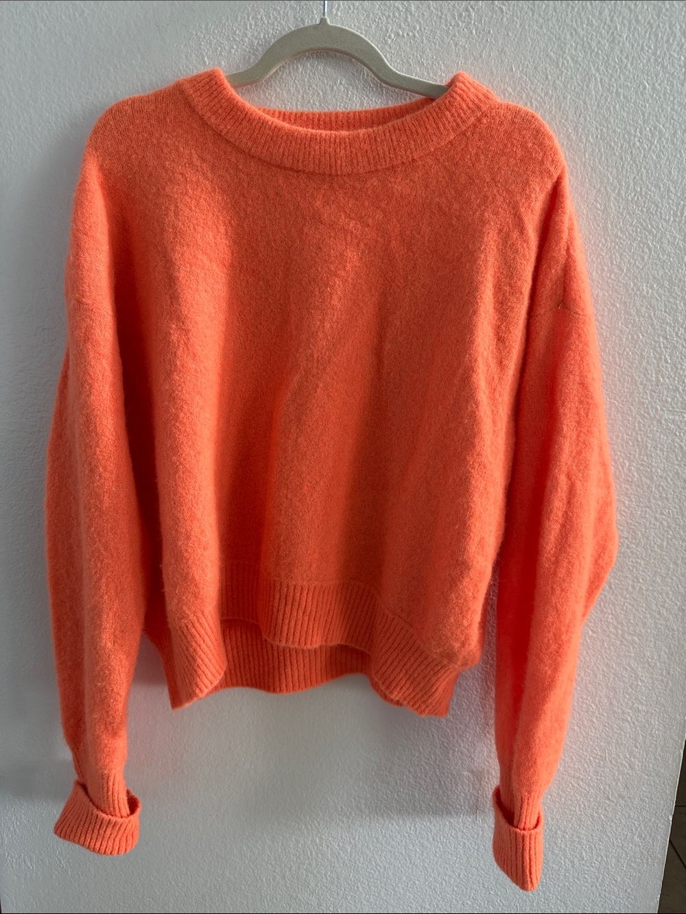 American Vintage Vitow Alpaca Wool Crewneck Pullover Sweater Orange XS/S